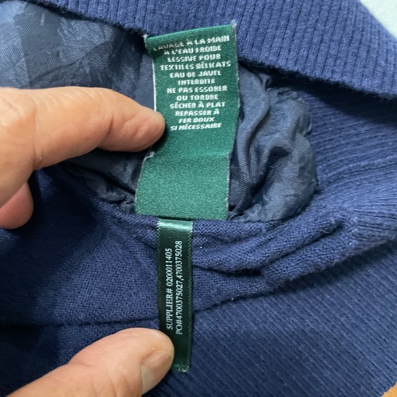 Lauren Ralph Lauren 2XSleeveless Floral Silk Front Knit Back Top Navy Multicolor - Picture 7 of 12